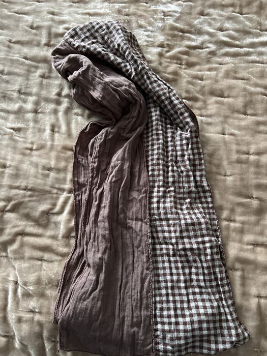 Bawelniany szal w kratkę