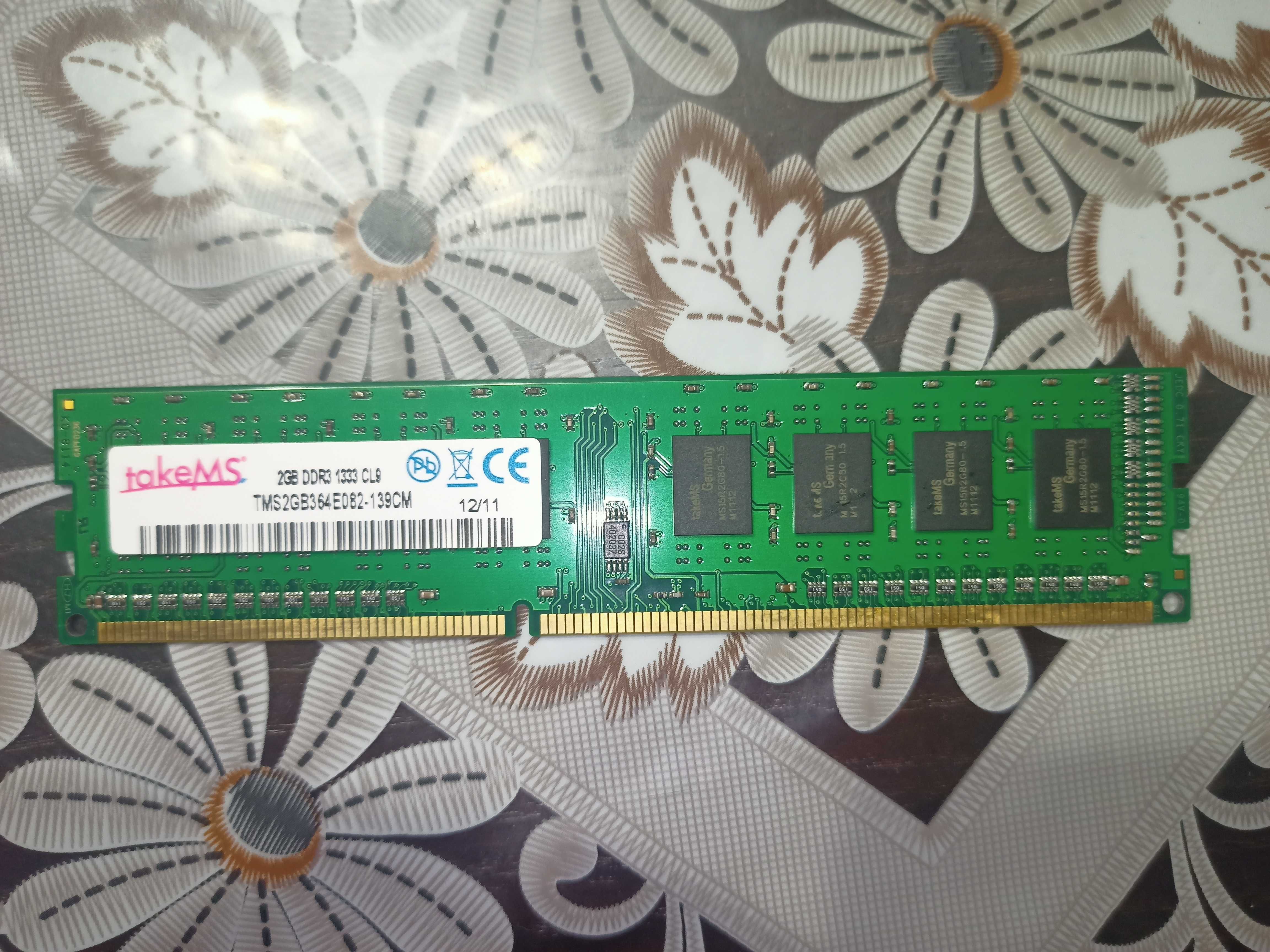 Оперативная память takeMS 2GB, ( DDR3, 1333 Гц) CL9, б/у