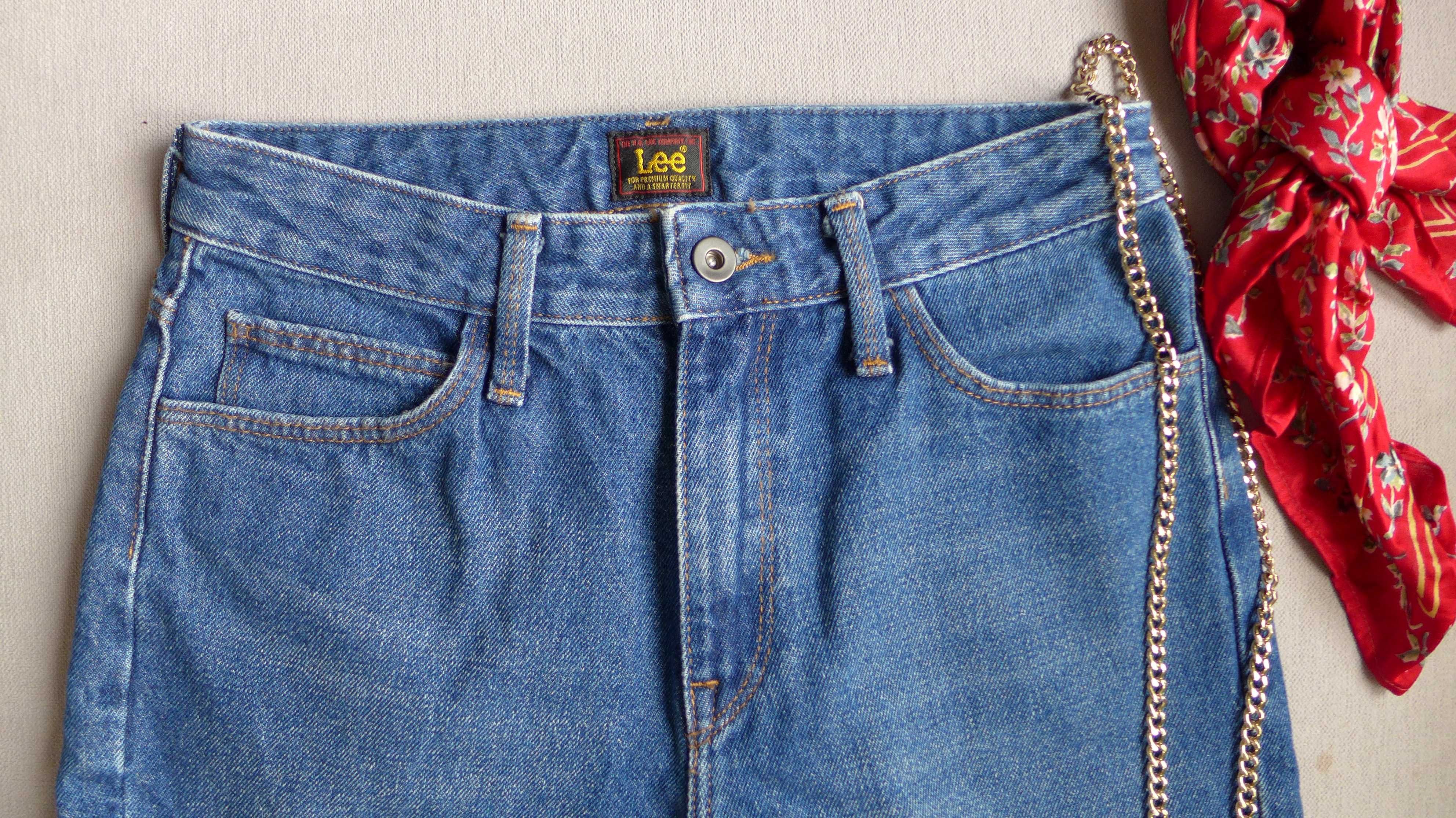 LUX klasyczne dżinsy LEE Mom Jeans L32IGAPP 27/31 XS 34 S 36 jak NOWE