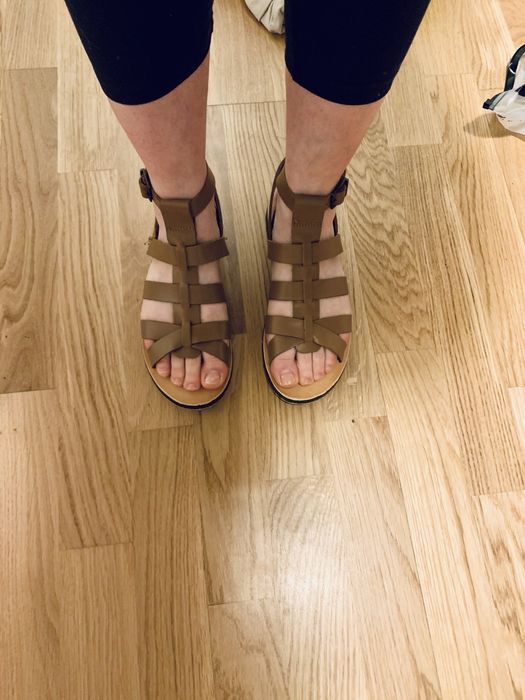 Sandálias Zara Castanhas de pele