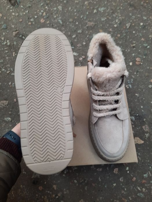 Зимові черевики хайтопи Тедді натуральний замш