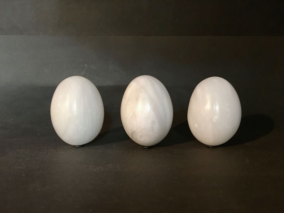 3 OVOS - pedra polida - 6 x 4,5 cm/s - 150g x 3