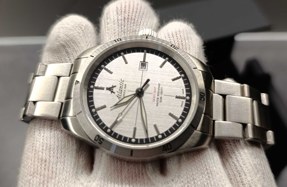 Piękny zegarek męski Atlantic Seaflight, szafir, praktycznie nowy!