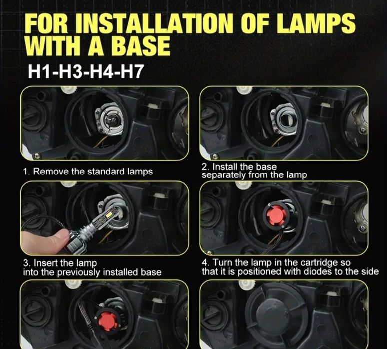 Lâmpadas Led 6000K (branco) H7-H4-H1