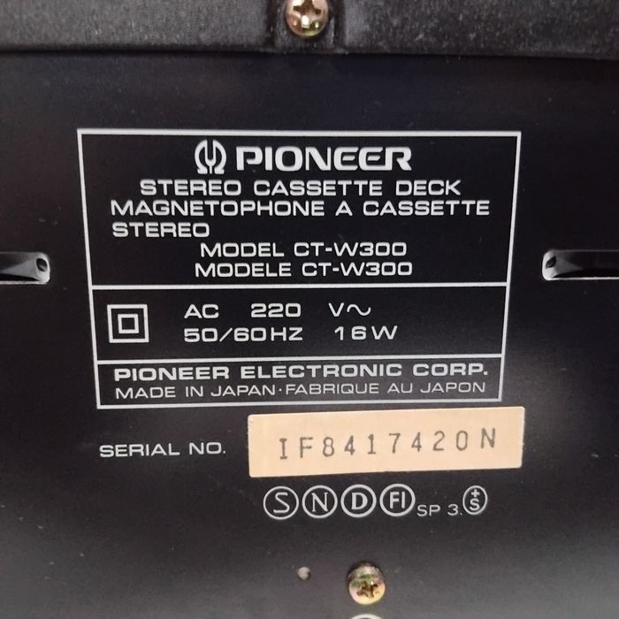 PIONEER deck cassettes CT-W300