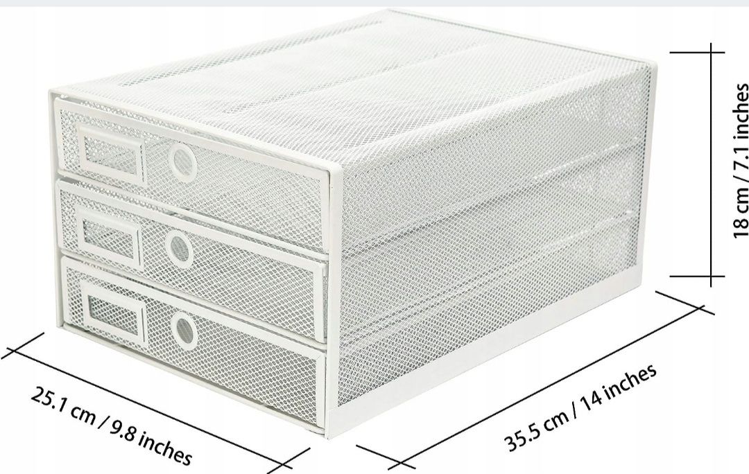 Metalowy organizer segregator z szufladami