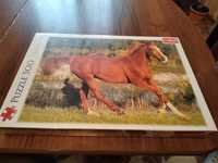 Nowe Puzzle Trefl 500 elementów - Piękno galopu ( brązowy koń )