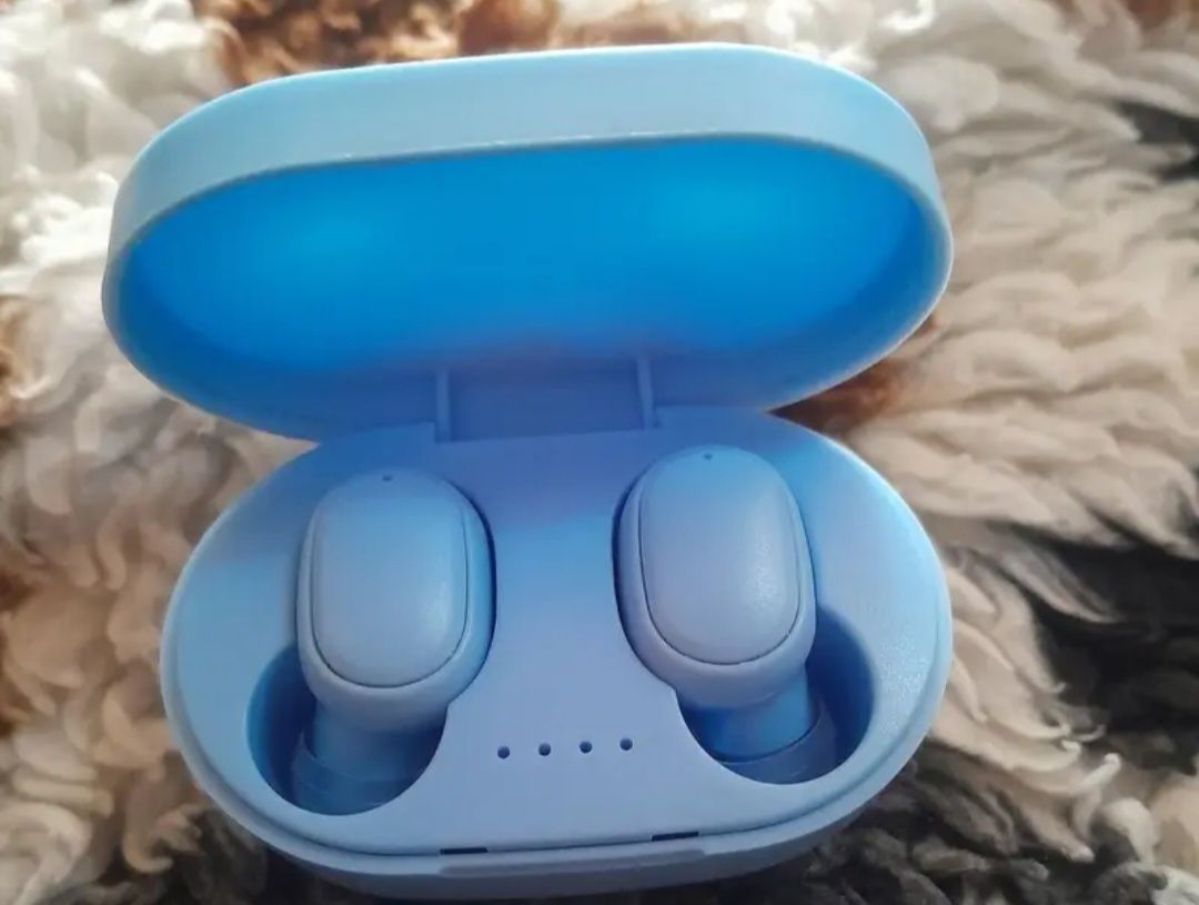 Słuchawki bezprzewodowe Bluetooth douszne kolor niebieski Nowe
