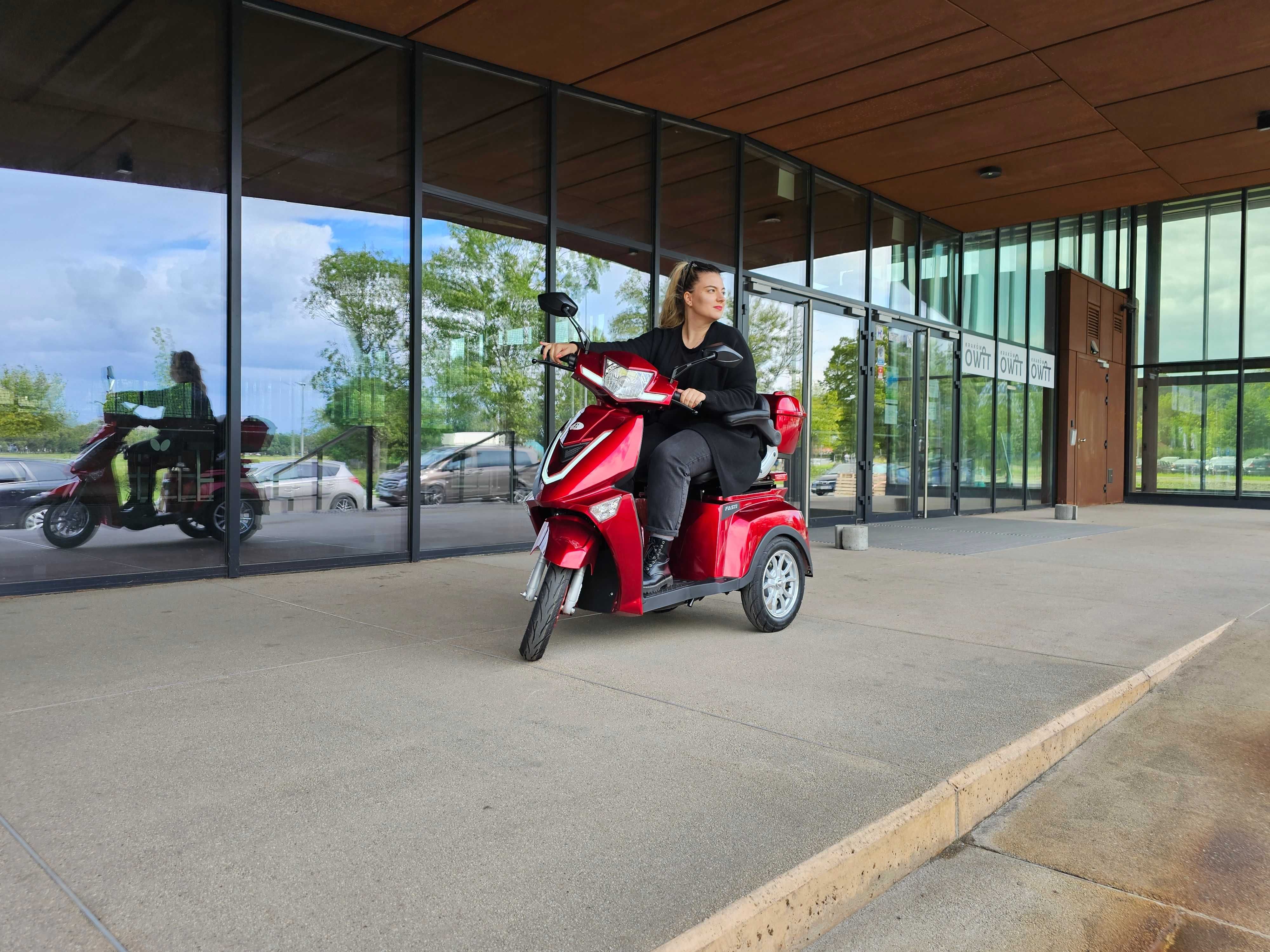 ELECTRORIDE: Skuter trójkołowy FASTI 3 uchwyt na kule + pas