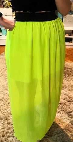 Neonowa długa spódnica, M