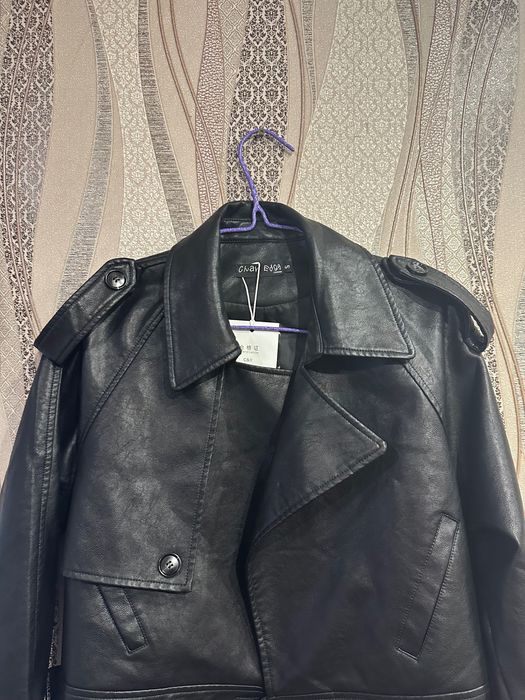 Куртка кож зам чорна стильна