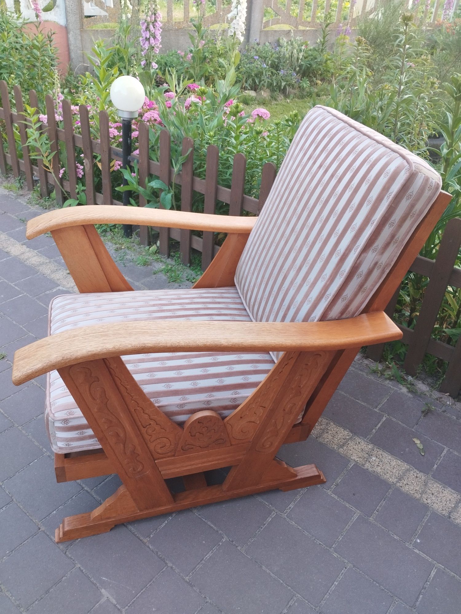 Fotel drewniany vintage retro fotel góralski