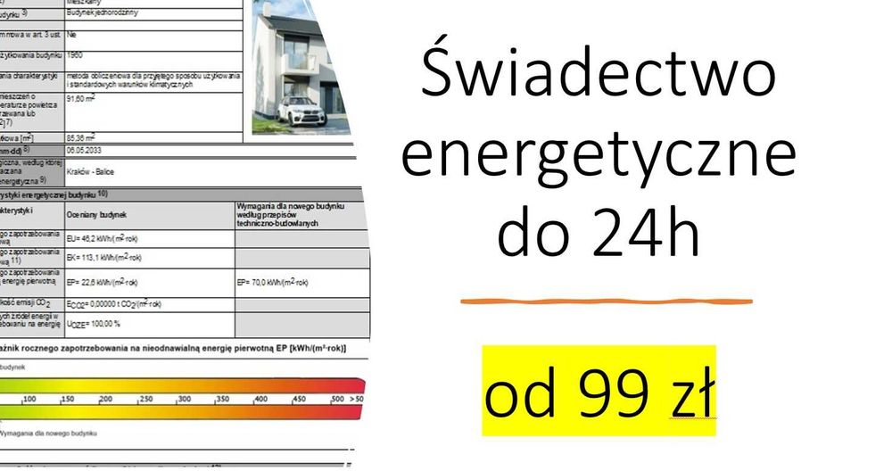 Świadectwo energetyczne do 24 h