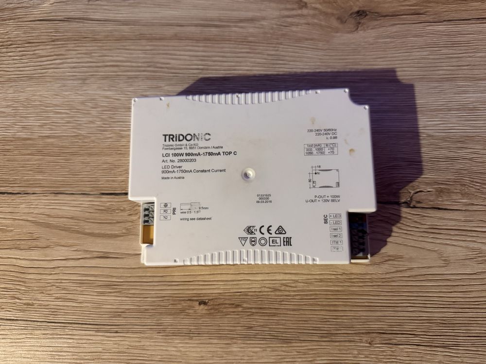 Zasilacz LED Tridonic LCI 100W 900–1750mA TOP C – Sprawny!