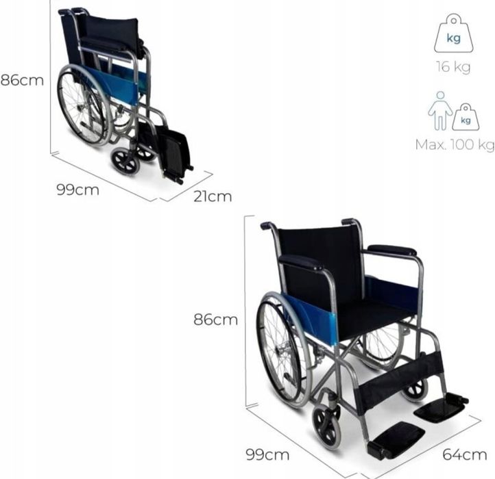 MOBICLINIC ALCAZAR DY-1809-46 Wózek Inwalidzki 46cm