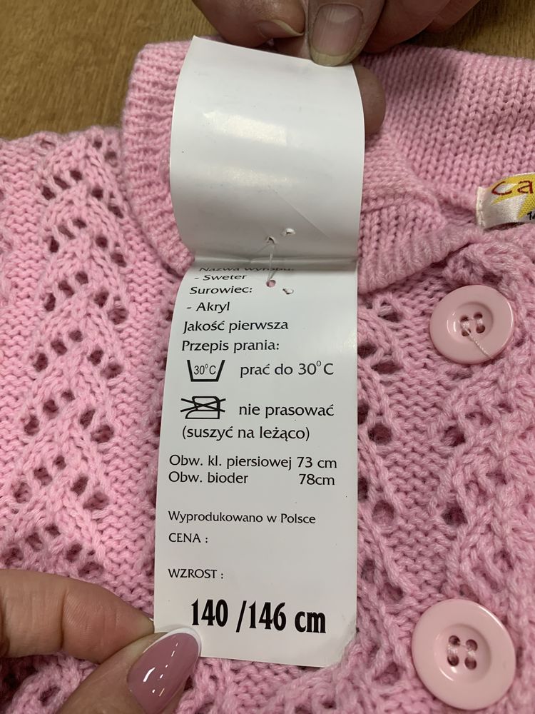Sweterek dziewczecy azurkowy r. 140-146