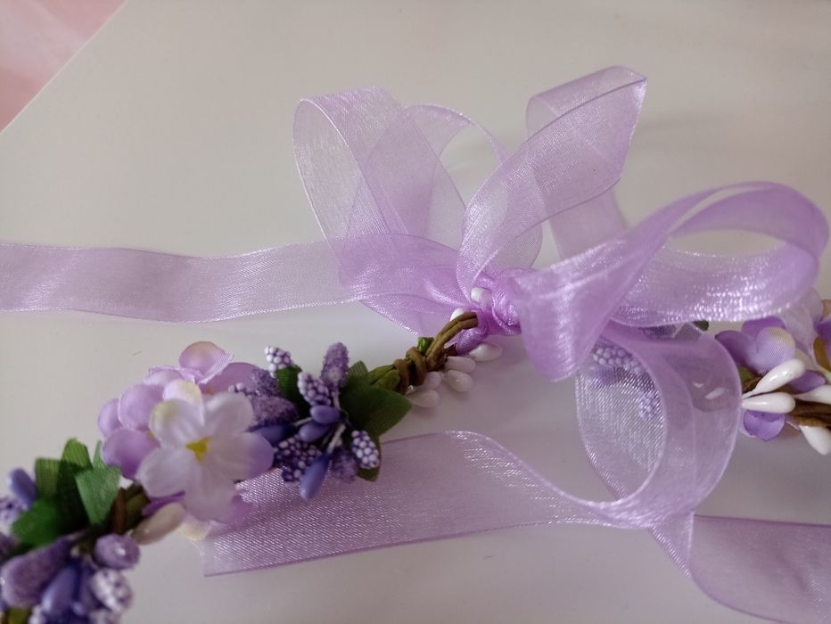 Suknia do sesji ciążowej plus wianek