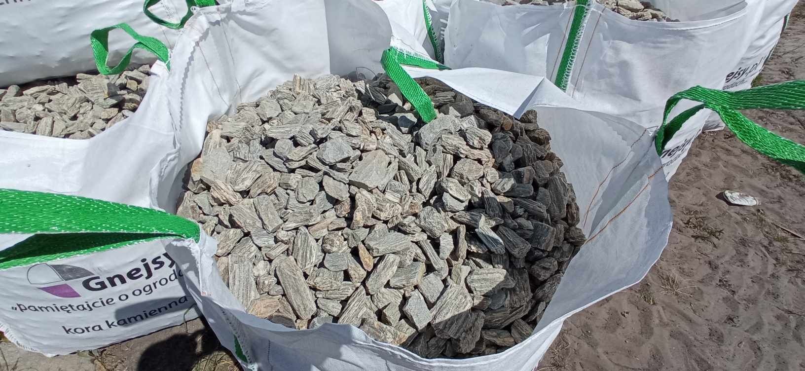 Kora kamienna trzy frakcje ozdobna do ogrodu w big bagu