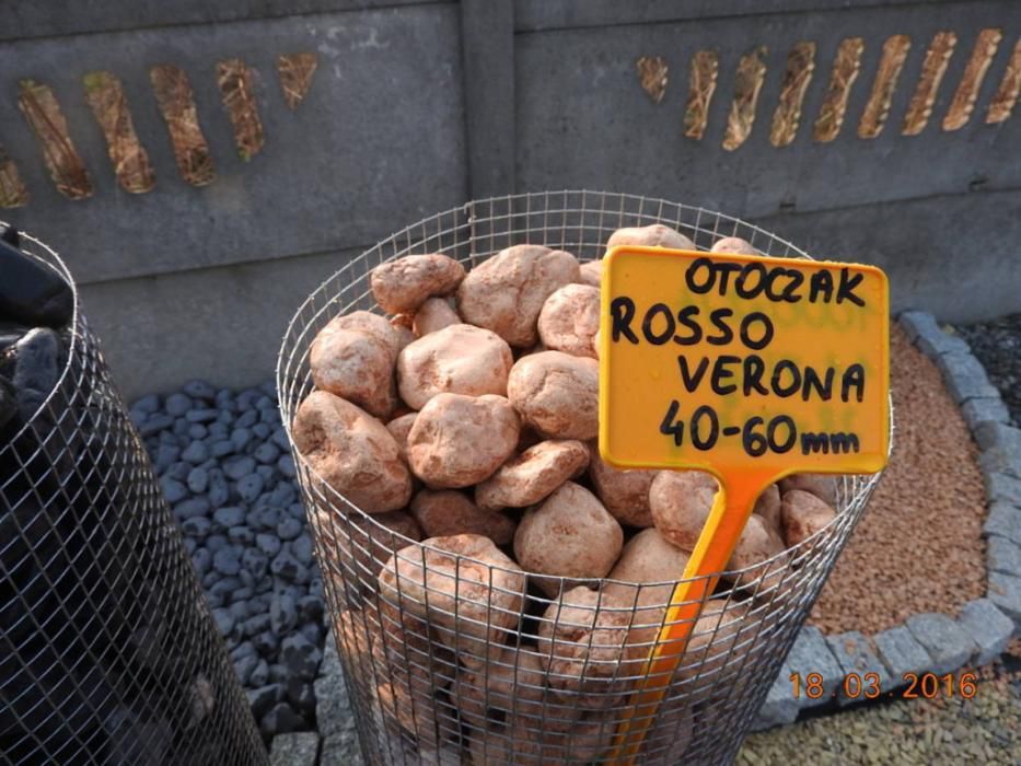 Otoczak Kamień ozdobny pomarańczowy rudy ROSSO VERONA 4-6 cm 1 tona