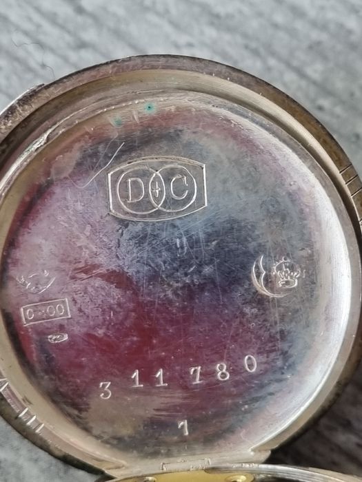 Srebrny zegarek antyk próba 800 D.G