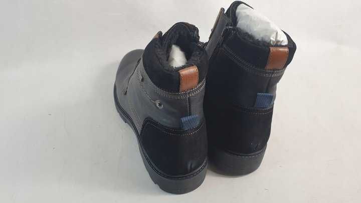 ocieplone trzewiki męskie skóra naturalna 45