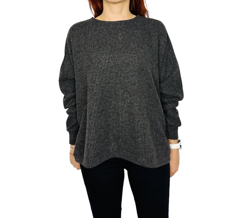 Ciemnoszara bluzka oversize S 36