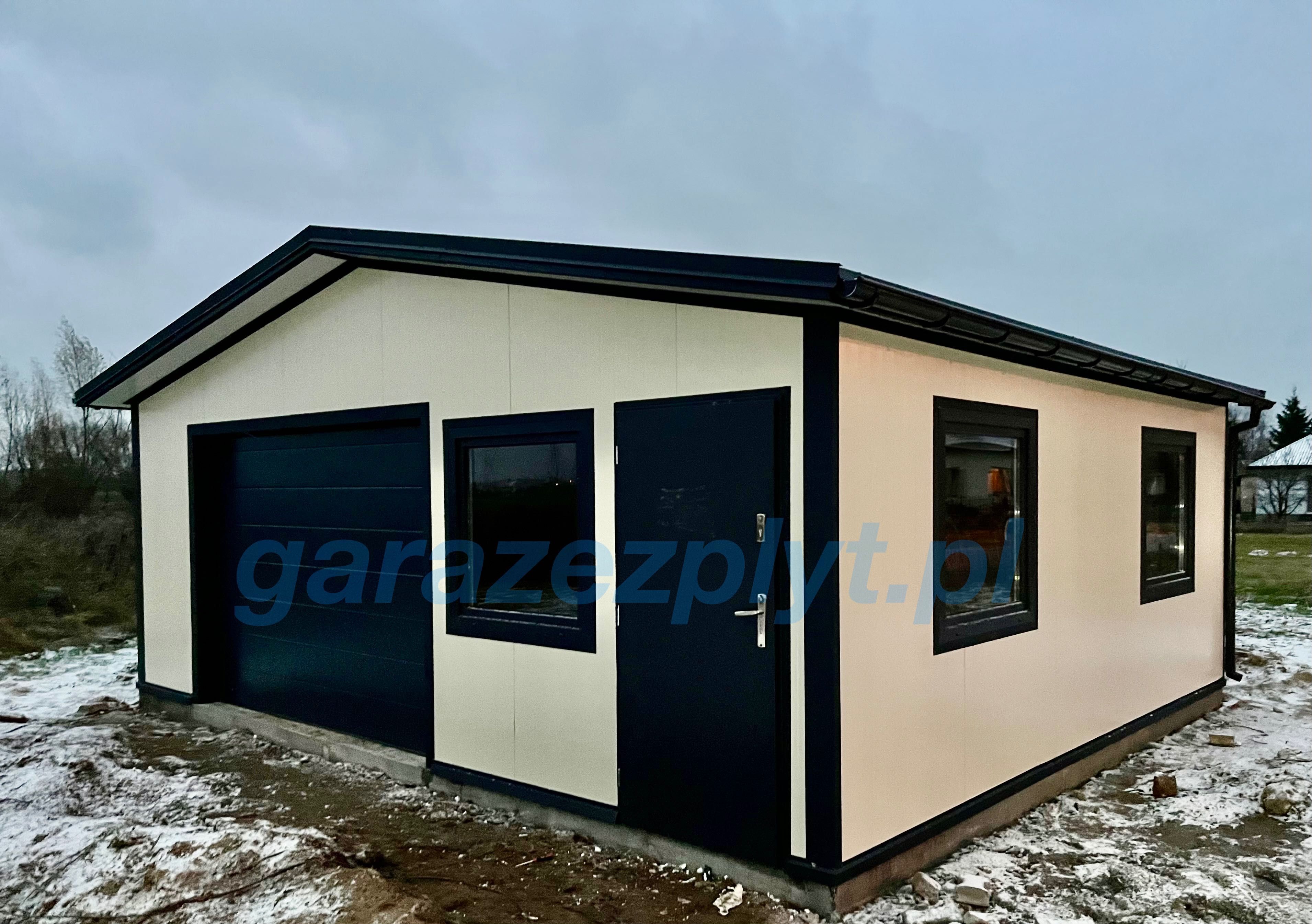 Garaż z płyt warstwowych do 35 m² – Dach dwuspadowy Montaż w cenie!