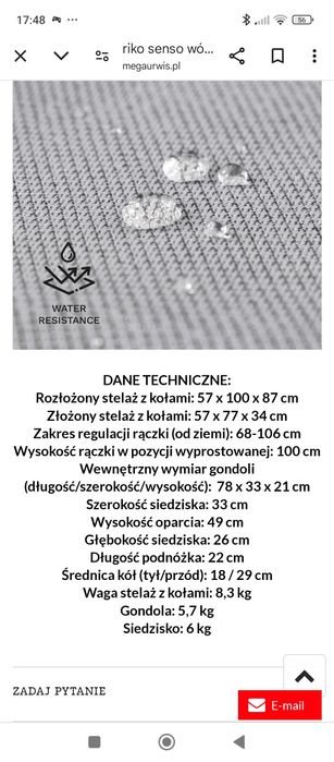 Wózek głęboko spacerowy Rico Senso pudrowo-różowy