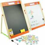 2w1 Dwustronna tablica magnetyczna kredowa drewniana