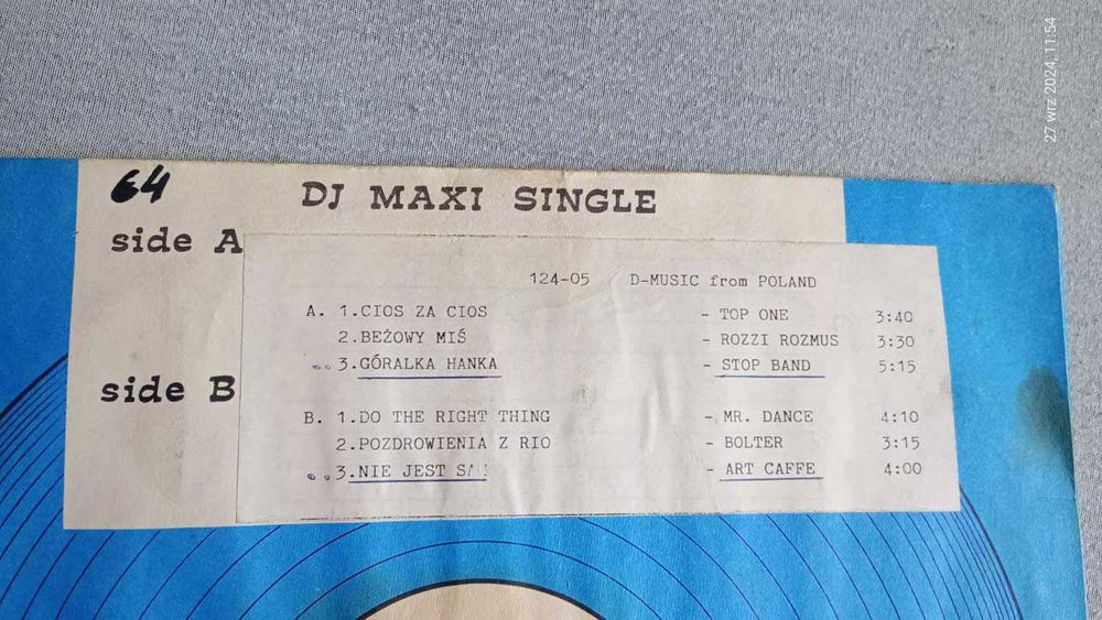 płyta winylowa Dj Mix Club UNIKAT! Top One, Bolter Mr Dance Art Caffe