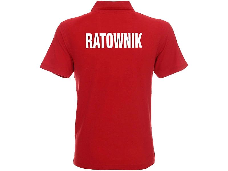 Koszulka Polo męska RATOWNIK czerwona (XL)