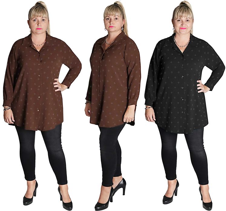 ELEGANCKA KOSZULA Z CYRKONIAMI roz.uniwersalny pasuje od 50 do 54