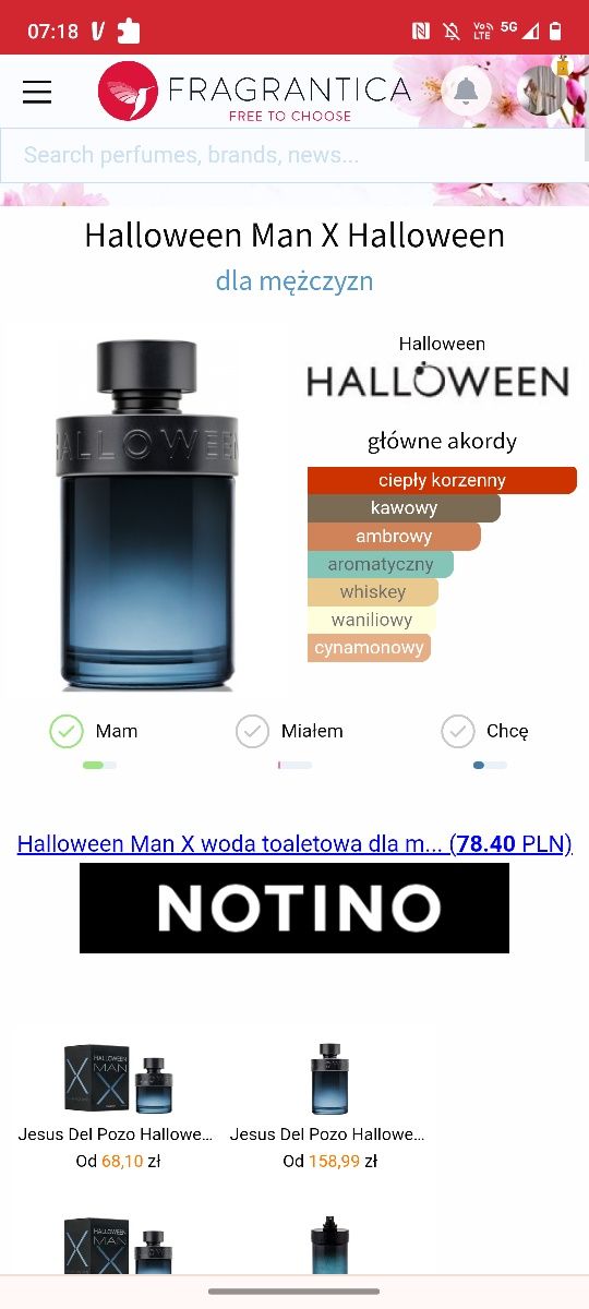 Halloween Man X perfumy