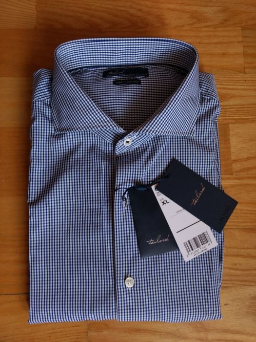 Koszula Mango XL NOWA slim fit w kratkę włoski calvin 42