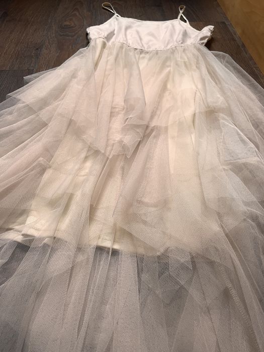 Hit! Tiul! Falbanki! Pudrowy roz! Modna sukienka M L XL 38 40 42 wesel