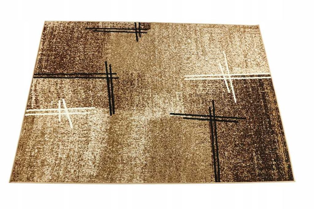 Dywan 200X300cm brązowy do salonu vintage beżowy BCF obszyty