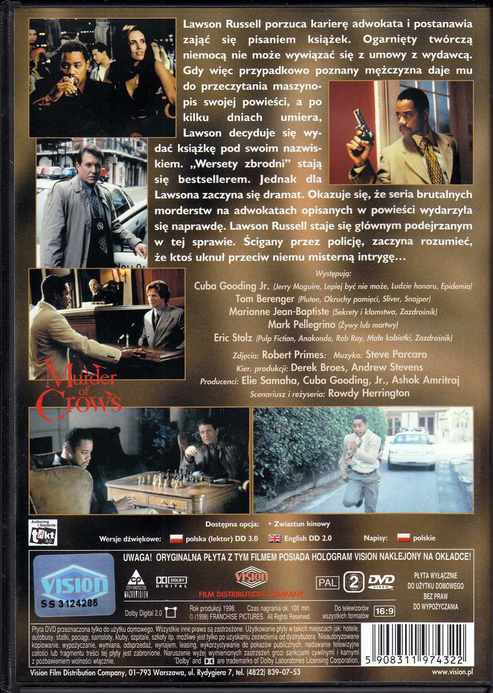 Film Wersety zbrodni- płyta DVD