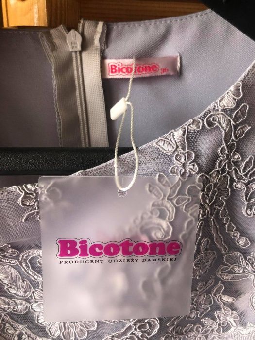 Nowa szara sukienka Bicotone 36 S rozkloszowana