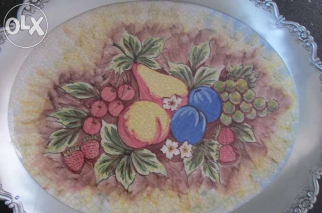 Fruteira em cerâmica e estanho / Nova