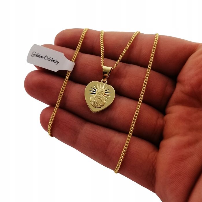 Złoty Łańcuszek Zawieszka Medalik Próba 925 + 585