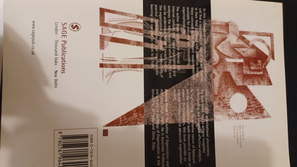 Livro "Theory and Method in Organization Studies" de Antonio Strati