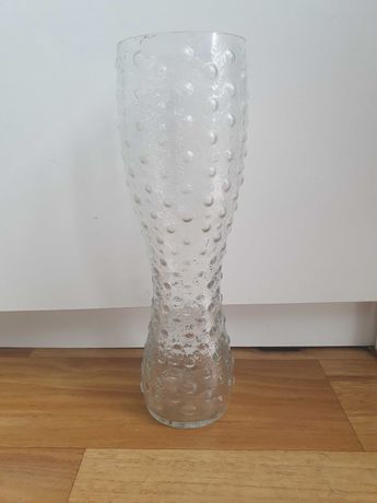 Duży wazon prl piękny wazonik z wypustkami vintage kryształ