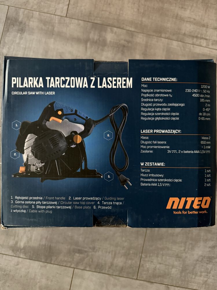 Nowa pilarka tarczowa z laserem Niteo gwarancja pila