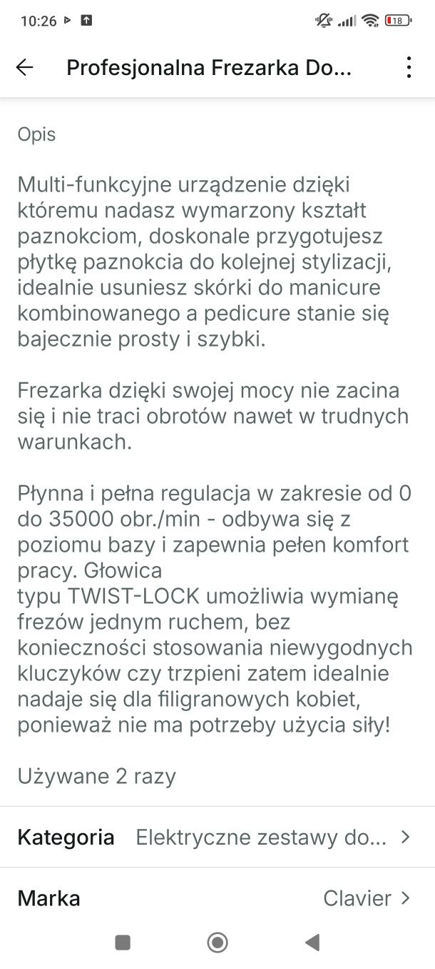 Frezarka do paznokci Clavier