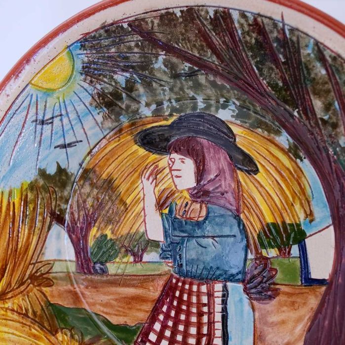 Prato alentejano pintado à mão e assinado