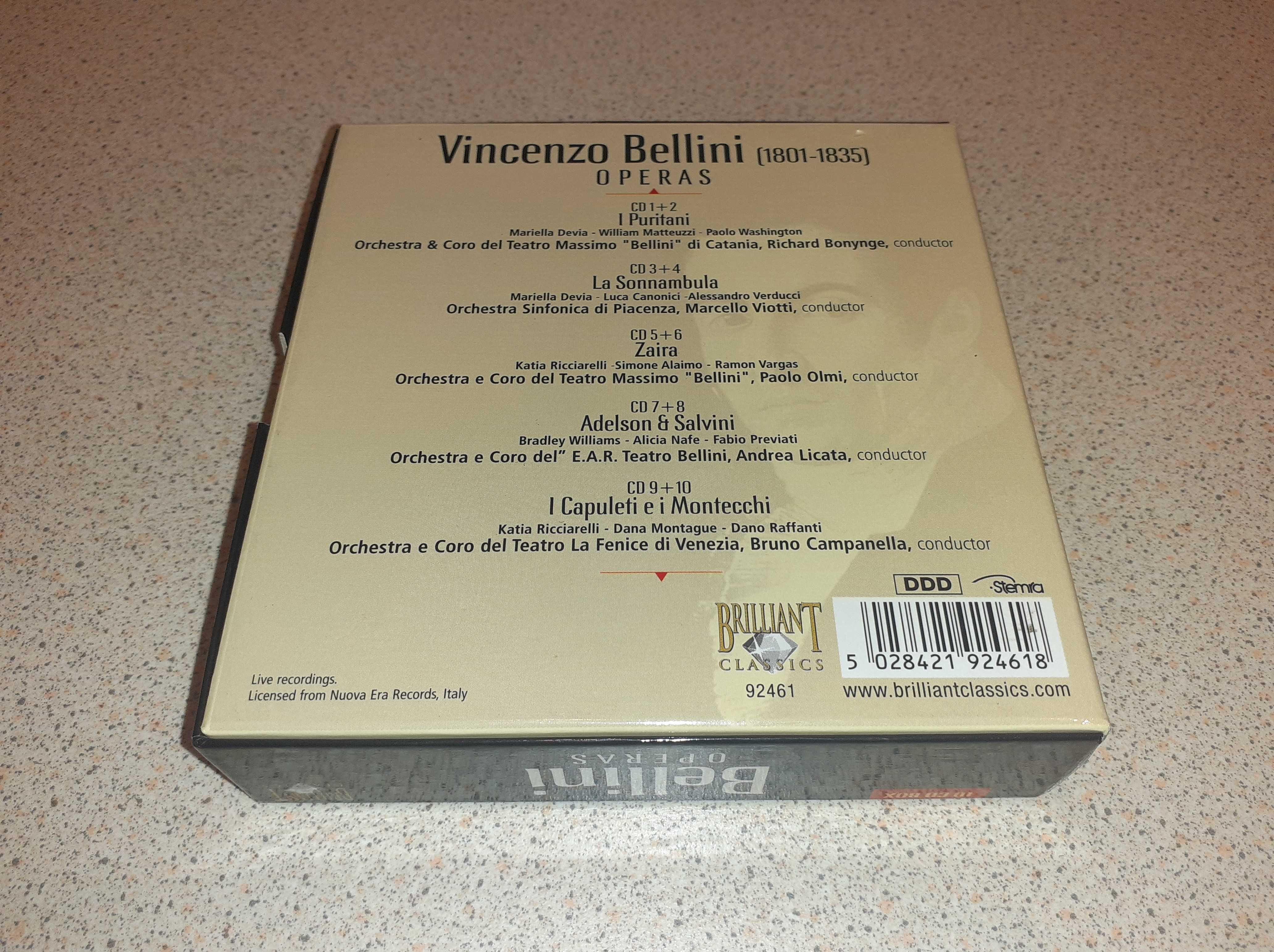 BOX zawierający 10 cd - Bellini - opery