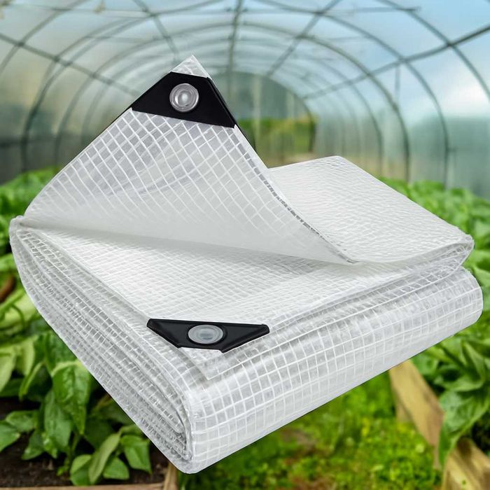 Plandeka 2x3 100g Przeźroczysta Zbrojona Biała Uv+ Ogrodowa Na Rośliny
