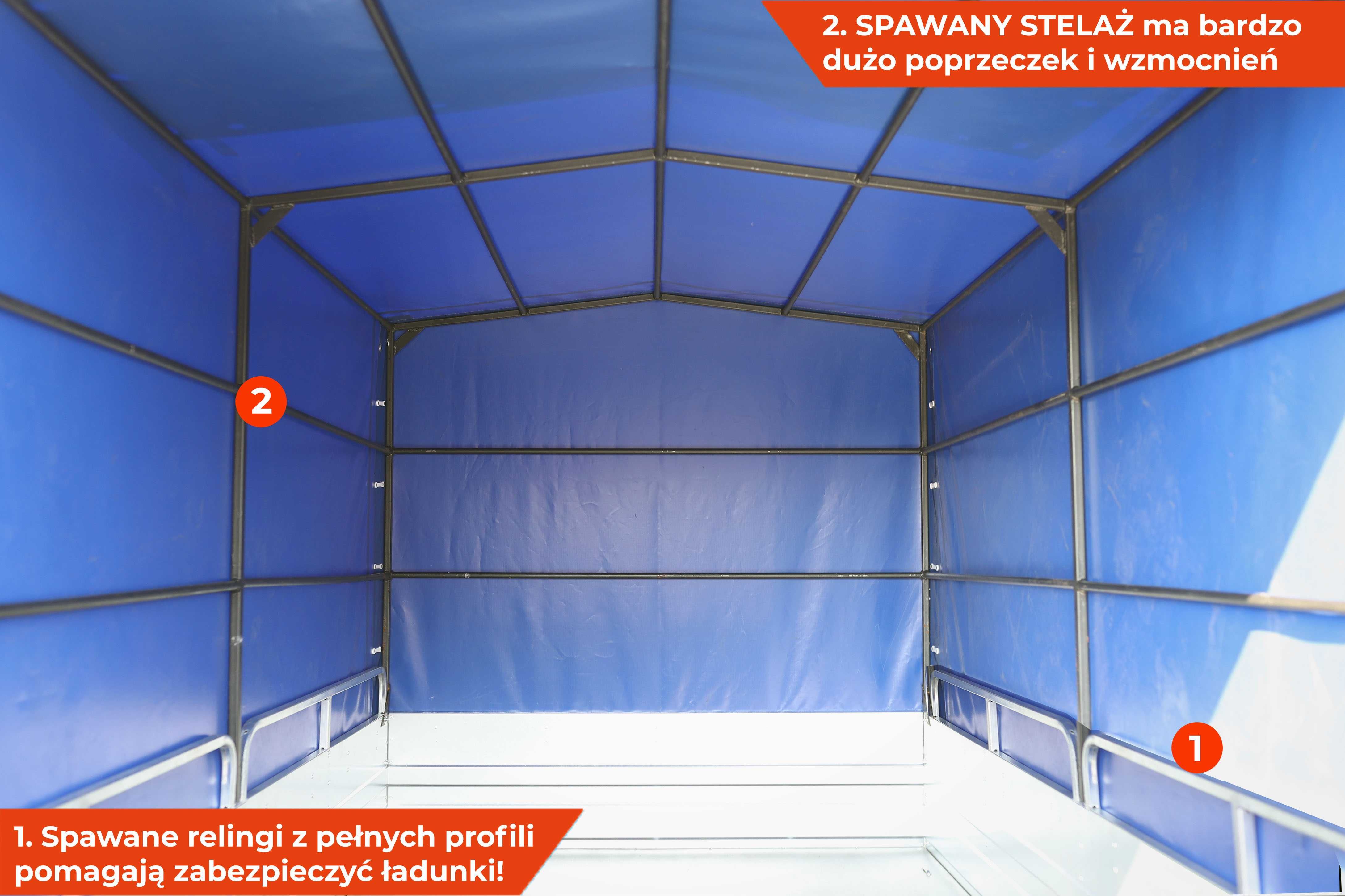 przyczepka z plandeką 120cm SUSKI 265 x 150 x 38 na resorach ŻUK G75S1