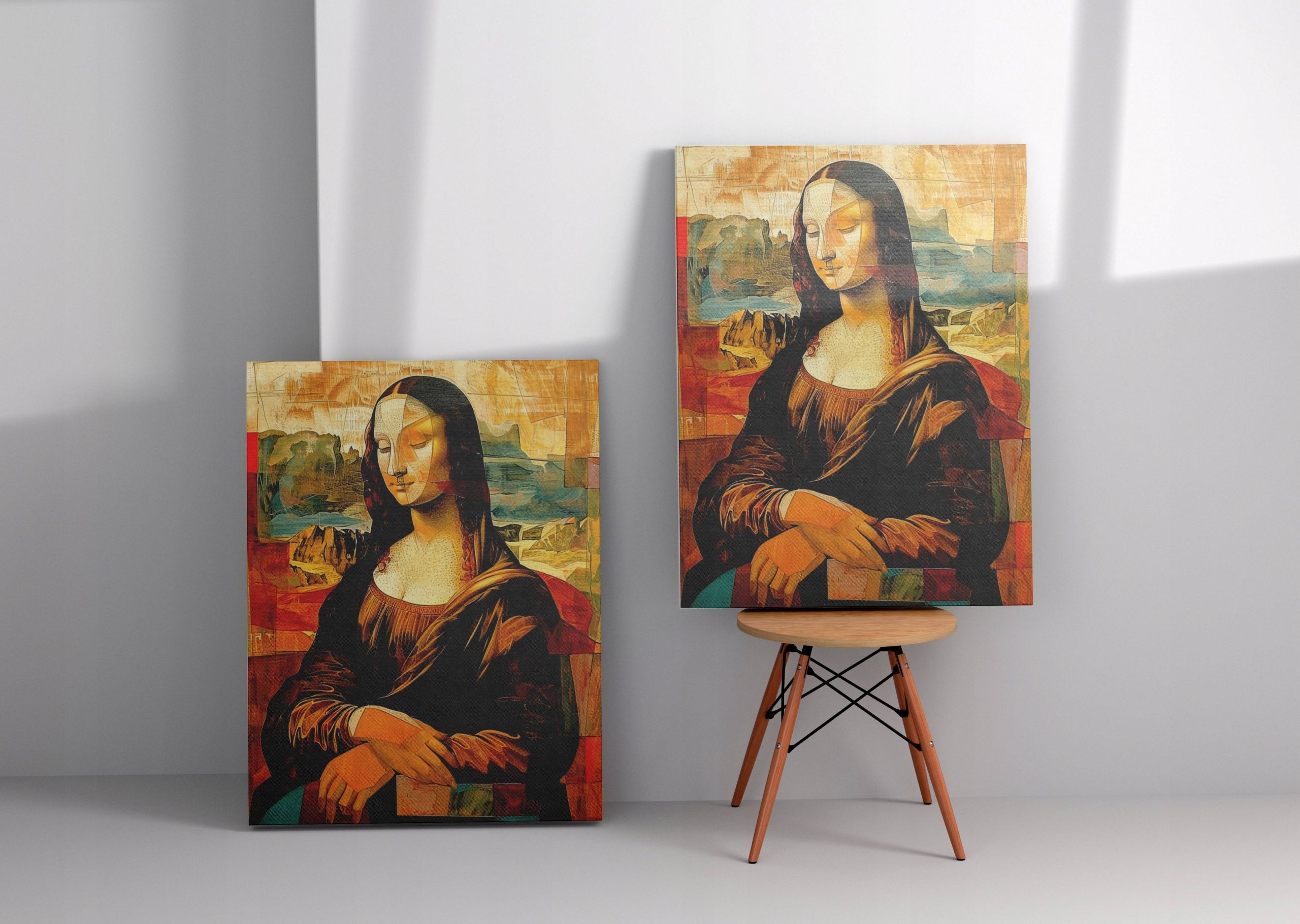 Obraz na płótnie Mona Lisa w Stylu Picassa do domu pokoju salonu 60x80