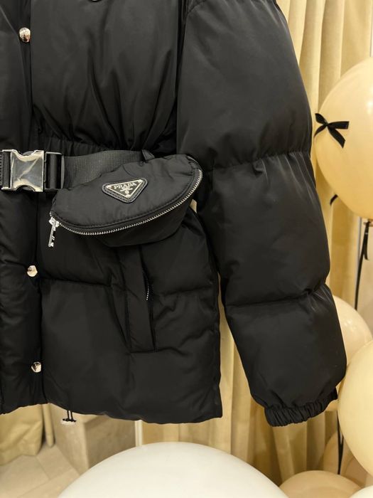 NEW зимова куртка Prada у чорній матовій плащівці